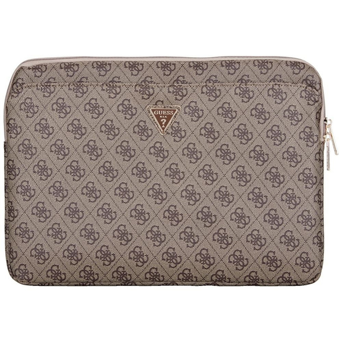 Torba Guess Sleeve 14" 4G Zipper Pocket  Triangle Logo brązowy