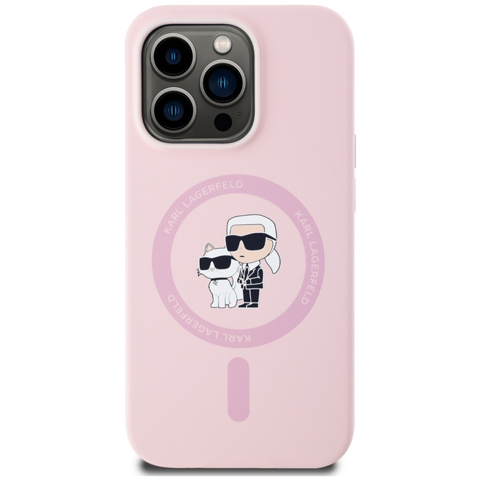 Etui Karl Lagerfeld Silicone             Karl&Choupette MagSafe do iPhone 14 Pro różowy