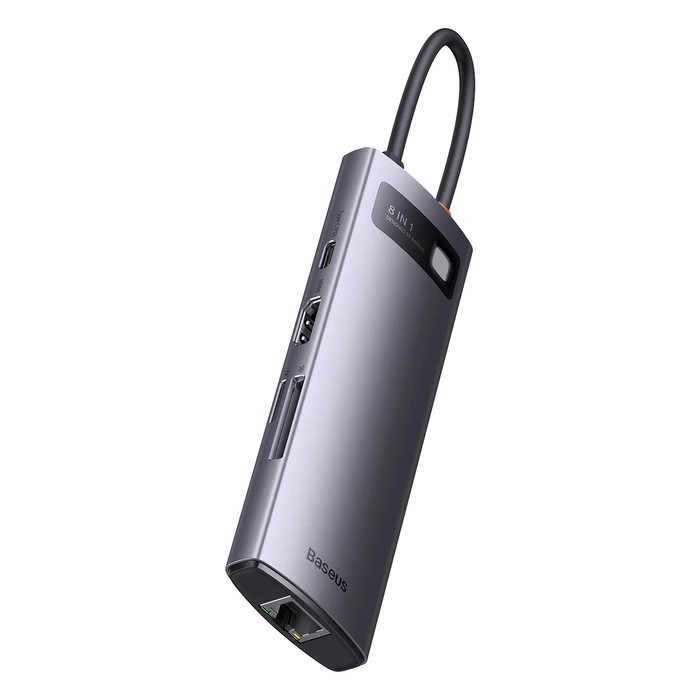 Hub 8w1 Baseus StarJoy Series, USB-C do HDMI + 3 x USB 3.1 + USB-C PD + RJ45 + microSD/SD