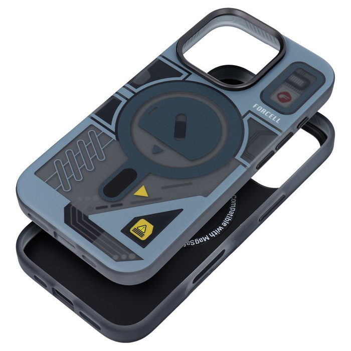 Etui na iPhone 16 PLUS Forcell F-Protect Levels Dual Layer 4D technology zgodny z MagSafe Military Drop-Test cyber grey