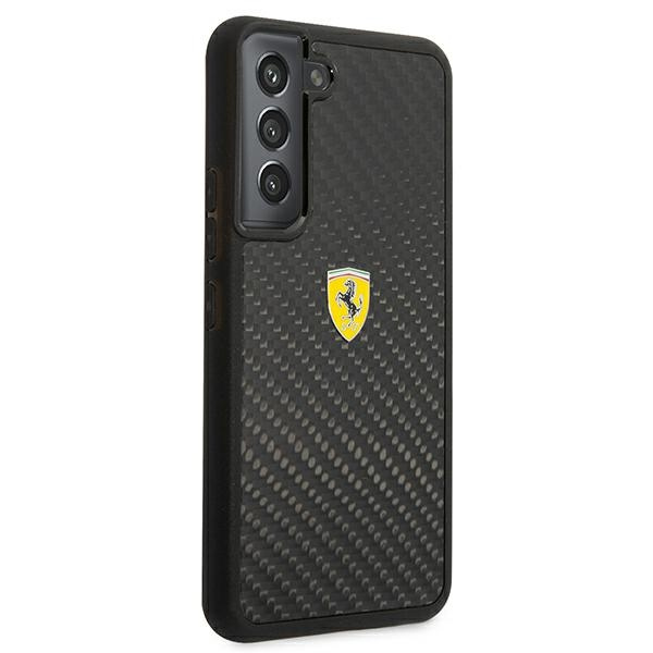 Etui FERRARI Samsung Galaxy S22 Plus On Track Real Carbon Czarny Hardcase