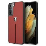 Etui FERRARI Samsung Galaxy S21 G991 Off Track Leather Nylon Stripe FEOSIHCS21SRE Czerwony Hardcase