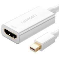 Ugreen kabel adapter przejściówka FHD (1080p) HDMI (żeński) - Mini DisplayPort (męski - Thunderbolt 2.0) biały (MD112 10460)