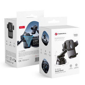 Uchwyt na telefon do samochodu uniwersalny Forcell F-Grip Guardian do szyby / deski czarny