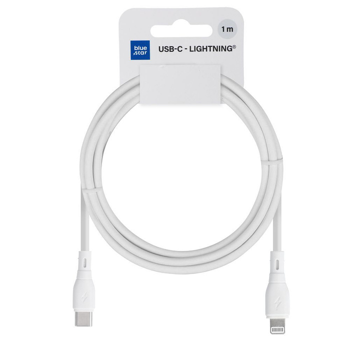 Kabel USB C do Lightning Blue Star 2,4A 27W ECO 1 m PJ72-18-3 biały