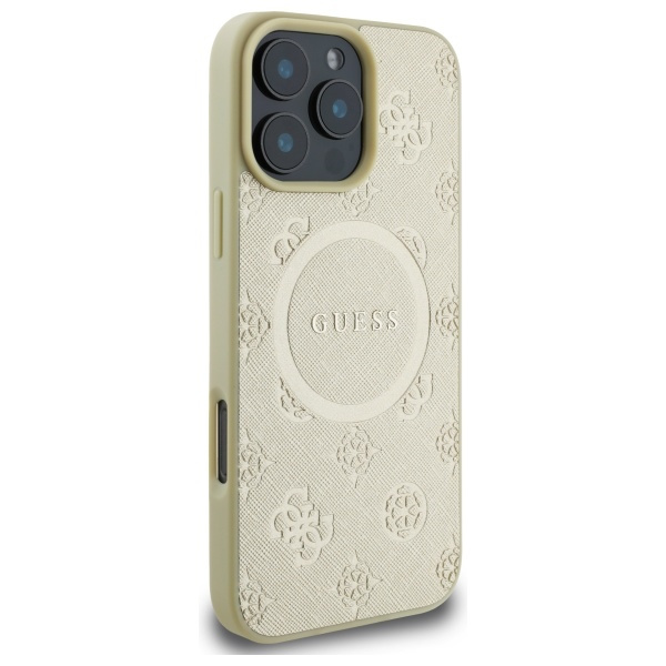 Etui Guess iPhone 16 Pro Max 6,9" złoty/gold HC MagSafe Safiano Peony Classic Logo