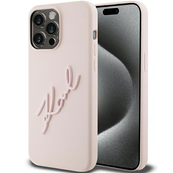 Etui Karl Lagerfeld KLHCP15LSKSBMCP iPhone 15 Pro 6.1" różowy/pink hardcase Silicone Karl Script Case