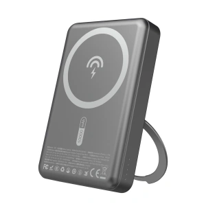 Powerbank Dudao K28 10000mAh PD 22.5W z MagSafe z metalową obudową i pierścieniem-podstawką - szary