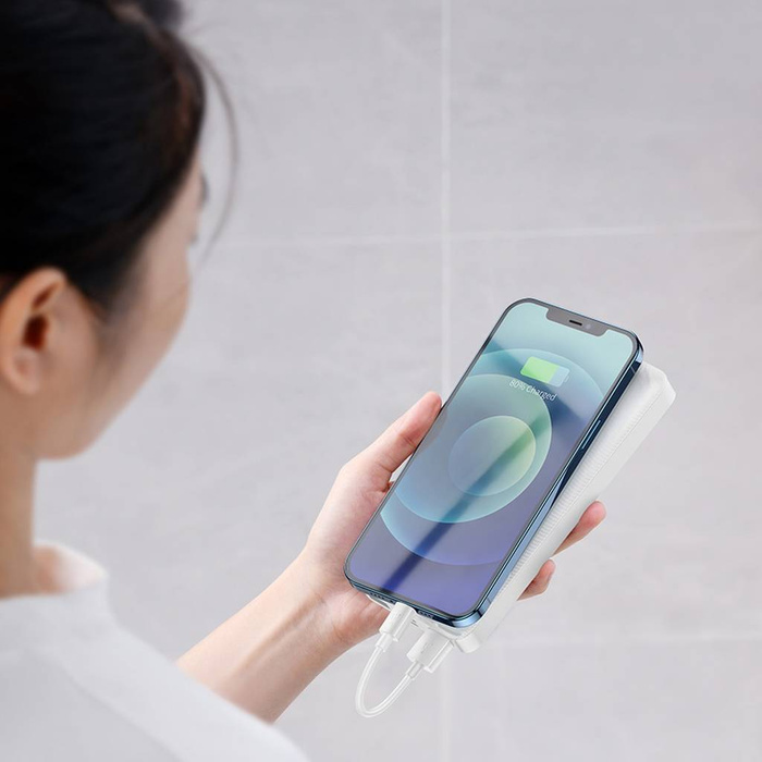 Baseus Bipow powerbank z szybkim ładowaniem 10000mAh 20W czarny (Overseas Edition) + kabel USB-A - Micro USB 0.25m czarny (PPBD050301)