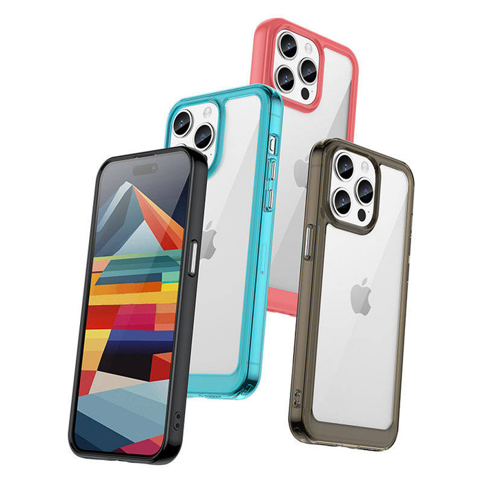 Etui Wzmocnione etui z elastyczną ramką do iPhone 15 Pro Outer Space - przezroczyste Case