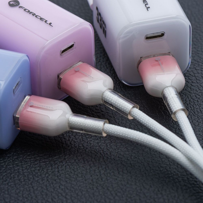 Kabel USB A do USB C Forcell F-Energy QC4.0 3A 66W Gradient 1 m C352 biały