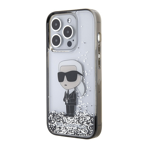 Etui Karl Lagerfeld KLHCP15XLKKNSK iPhone 15 Pro Max 6.7" transparent hardcase Liquid Glitter Ikonik Case