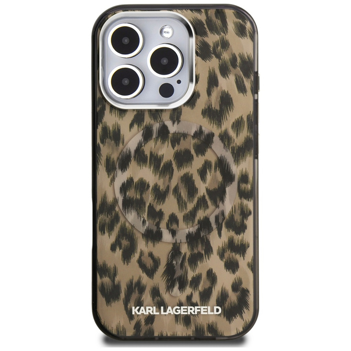 Etui Karl Lagerfeld iPhone 16 Pro IML Leopard Pattern MagSafe Brązowy
