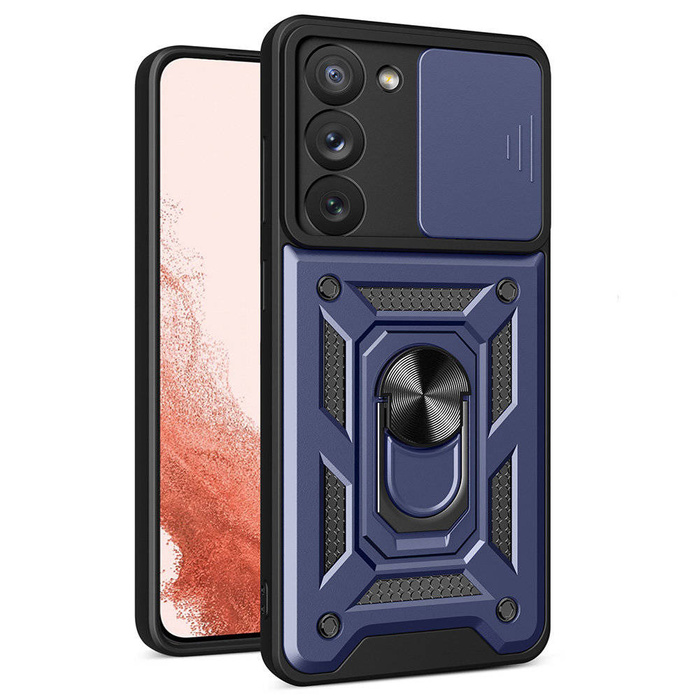 Etui Hybrid Armor Camshield Etui Do Samsung Galaxy S23+ Pancerny Pokrowiec Z Osłoną Na Aparat Niebieskie Case