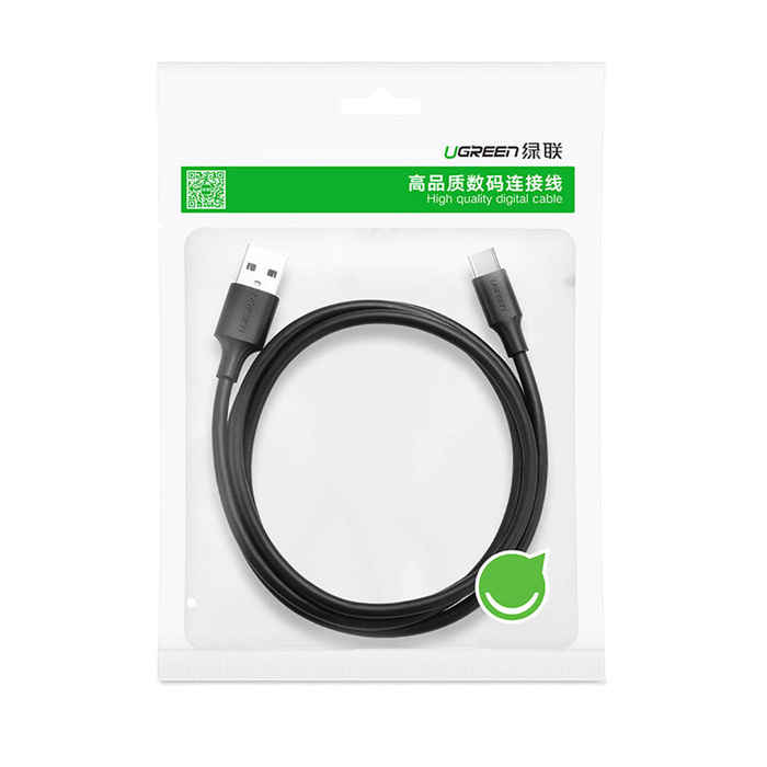 Ugreen kabel przewód USB - USB Typ C Quick Charge 3.0 3A 0,25m czarny (US287 60114)