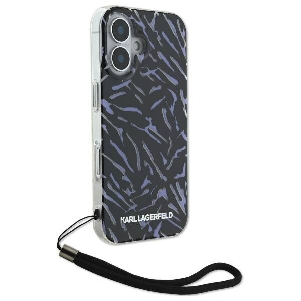 Etui Karl Lagerfeld iPhone 16 6.1" fioletowy/purple Zebra With Cord