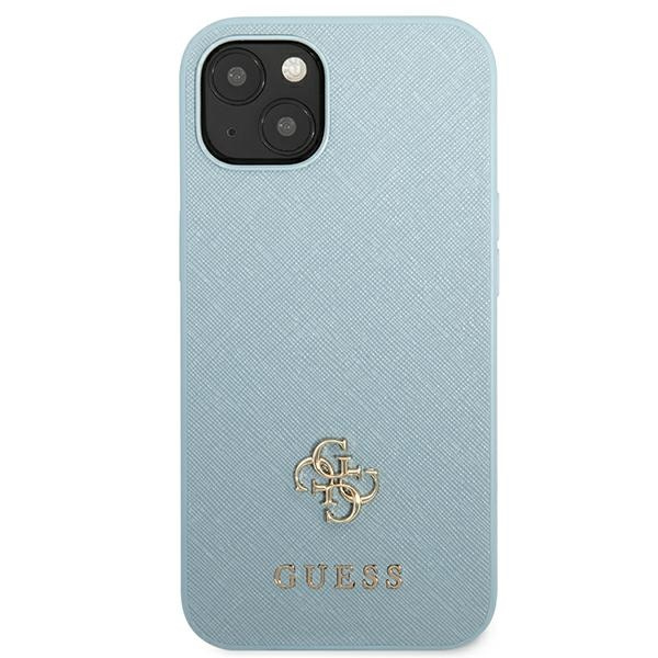 Etui GUESS Apple iPhone 13 Saffiano 4G Small Metal Logo Niebieski Hardcase