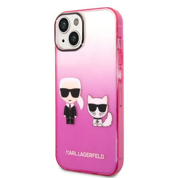 Etui KARL LAGERFELD Apple iPhone 14 Plus Gradient Ikonik Karl & Choupette Różowy Hardcase