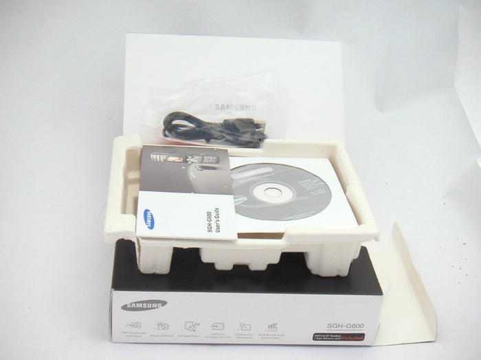 Pudełko SAMSUNG G600 Black CD, Kabel