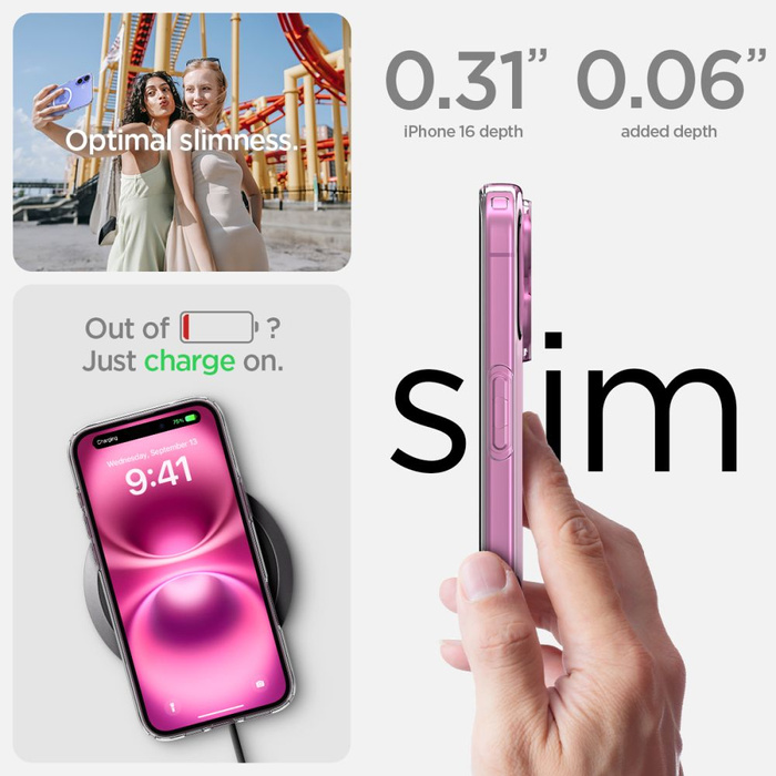 Etui iPhone 16 Spigen Liquid Crystal Mag Magsafe Clear
