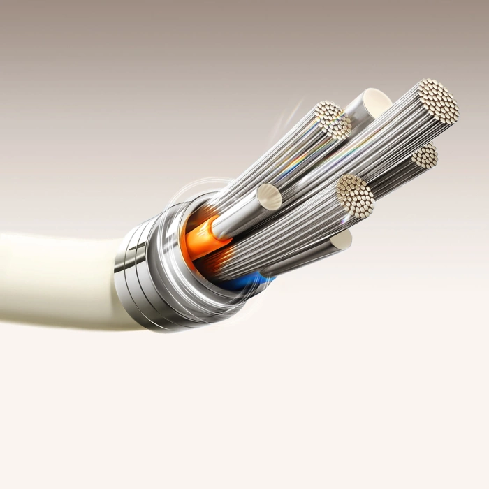 Kabel Joyroom S-A53 60W USB-C - USB-C z fluorescencyjną końcówką 2 m - beżowy