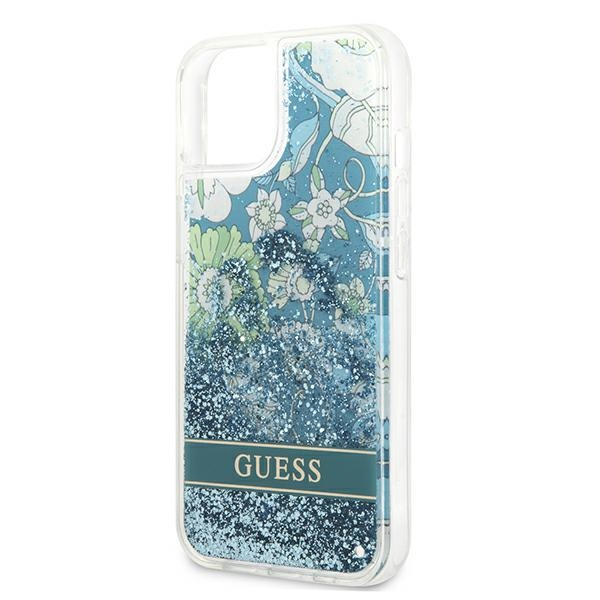 Etui GUESS Apple iPhone 13 Flower Liquid Glitter Zielony Hardcase
