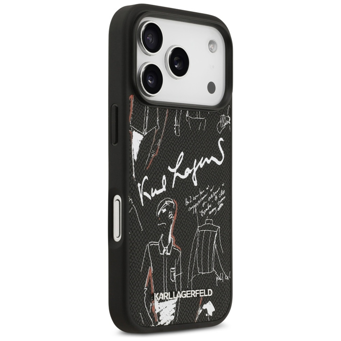 Etui Karl Lagerfeld Grained Pattern &    Logo MagSafe do iPhone 17 Pro czarny