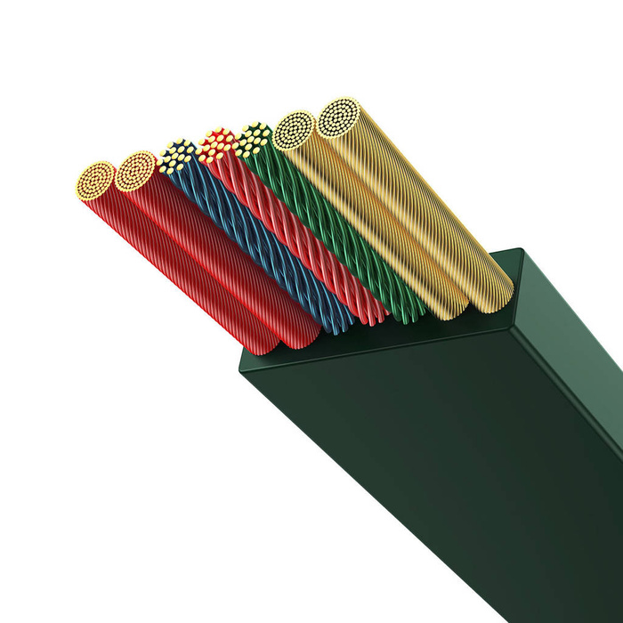 Baseus Bright Mirror 2 zwijany kabel przewód 3w1 USB Typ C - micro USB + Lightning + USB Typ C 3.5A 1.1m zielony (CAMJ010206)