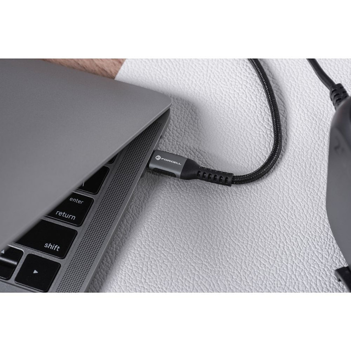 Kabel USB C do USB C Forcell F-Energy QC4.0 PD 5A 240W Cafule 0,5 m C263 czarny