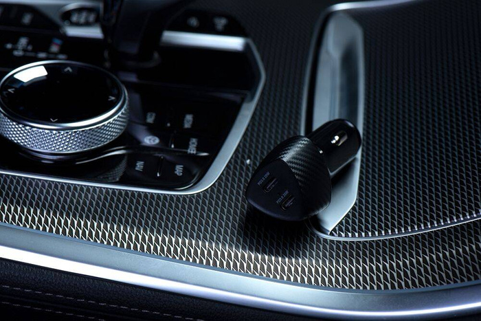 FORCELL F-ENERGY Carbon CC50-2C ładowarka samochodowa 2 x Typ C PD 3A 40W czarna