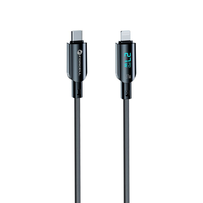 Kabel USB C do Lightning Forcell F-Energy PD 3A 27W Digital 1,2 m C276 czarny