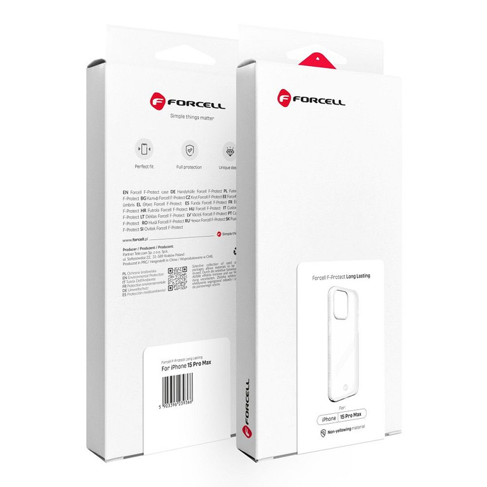 FORCELL F-PROTECT Long Lasting futerał for IPHONE 15 Pro Max transparentny