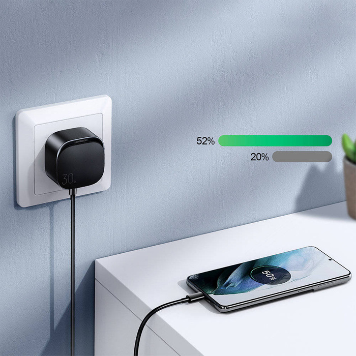 Mała szybka ładowarka USB Typ C PD 20W wtyczka EU czarna (L-P307)