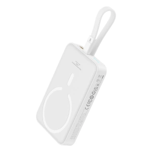 Powerbank Baseus Magnetic Mini MagSafe 10000mAh 20W z wbudowanym kablem Lightning 0.3m Biały