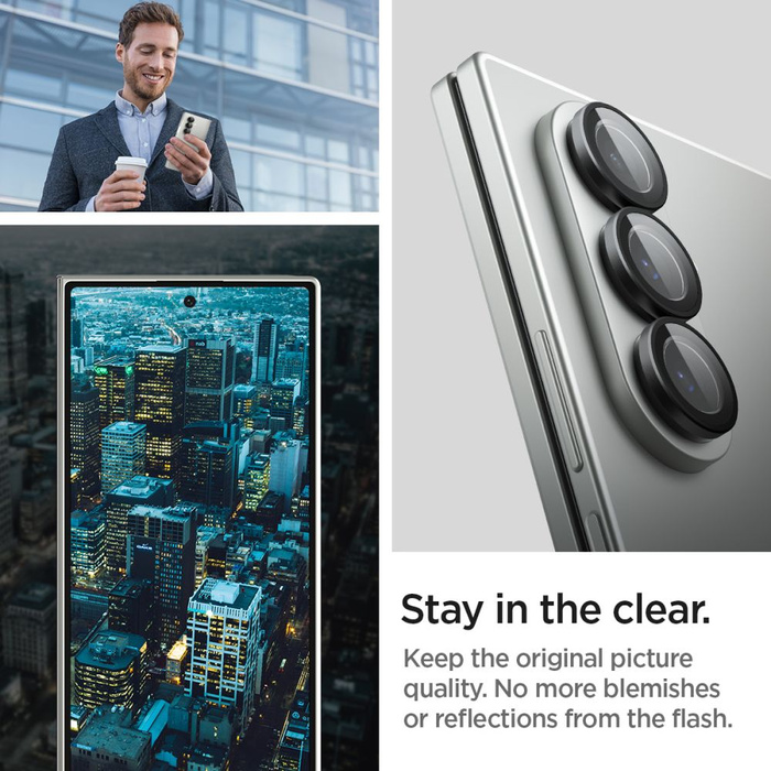 OSŁONA APARATU SPIGEN SAMSUNG GALAXY Z FOLD 7 OPTIK PRO HD GLAS.TR ”EZ FIT” CAMERA PROTECTOR 2-PACK CZARNA