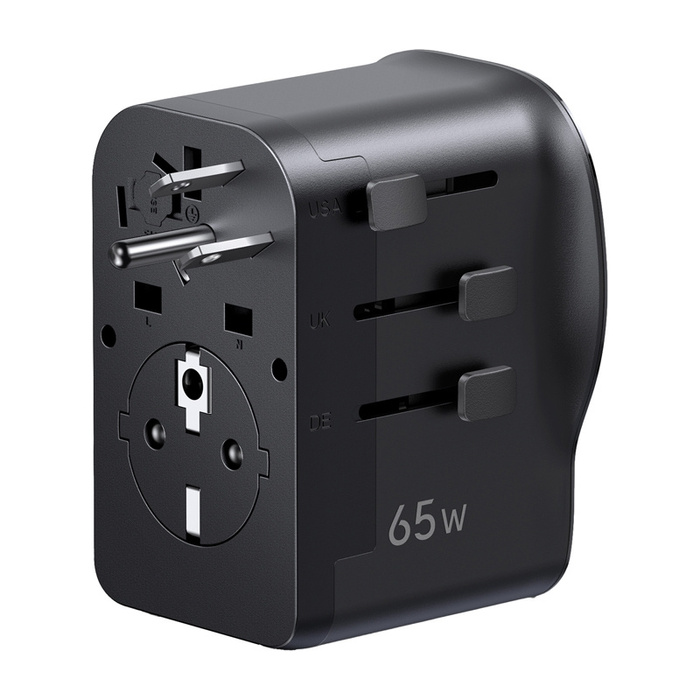 Uniwersalny adapter podróżny / ładowarka sieciowa Ugreen S550, 65W, 2x USB-C, 1x USB-A