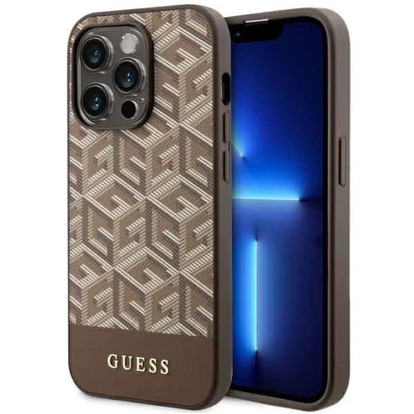 Etui Guess GUHMP14XHGCFSEW iPhone 14 Pro Max 6.7" brązowy/brown hard case GCube Stripes MagSafe Case
