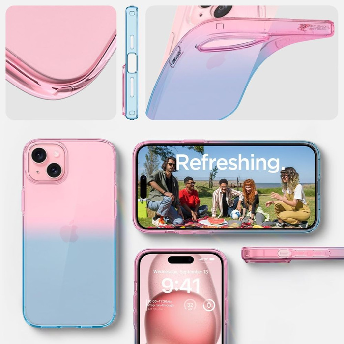 Etui Spigen Liquid Crystal iPhone 15 Gradation Pink Case
