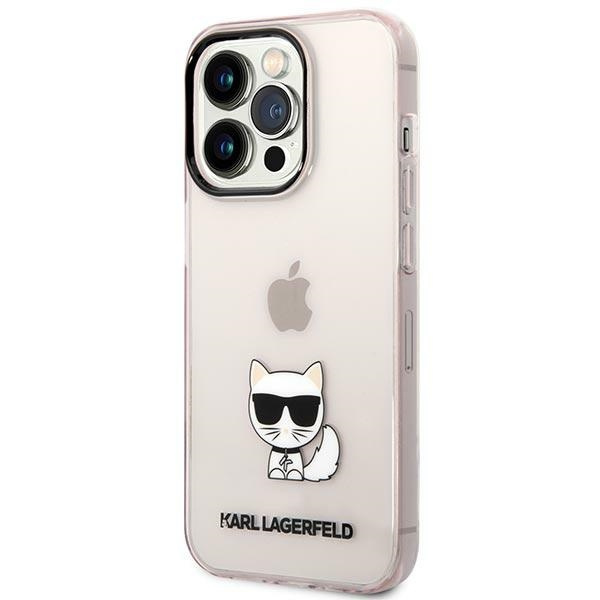 Etui KARL LAGERFELD Apple iPhone 14 Pro Max Transparent Choupette Body Różowy Hardcase
