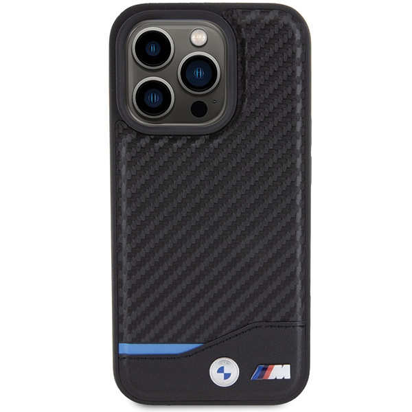 Bmw Bmhmp15x22nbck Iphone 15 Pro Max 6.7" Czarny/black Hardcase Leather Carbon Magsafe
