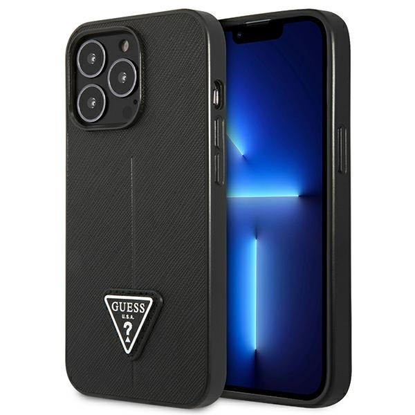 Etui GUESS Apple iPhone 14 Pro Max SaffianoTriangle Logo Czarny Hardcase