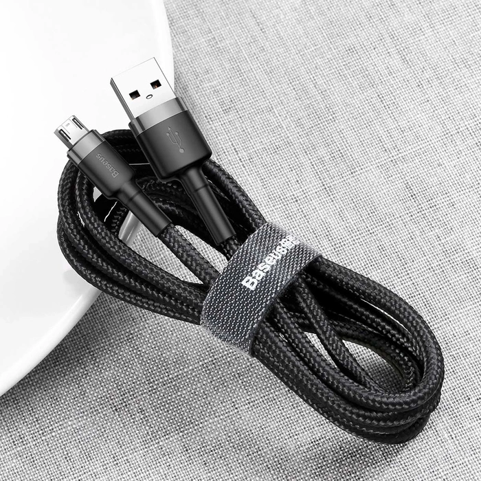 Kabel Baseus Cafule Cable CAMKLF-CG1 USB-A / micro USB 1.5A 2 m - czarno-szary