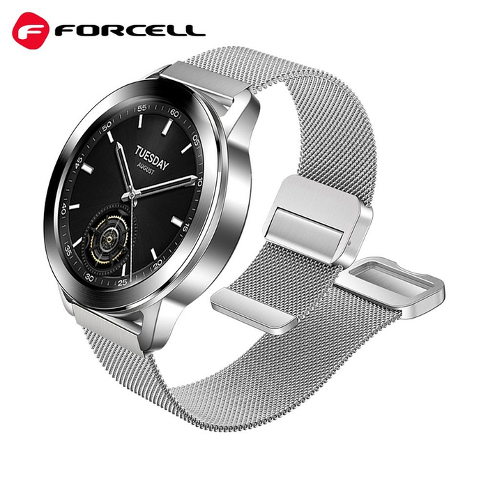 Pasek do Samsung Galaxy Watch Forcell F-Design FS11 magnetyczny stal 20 mm srebrny