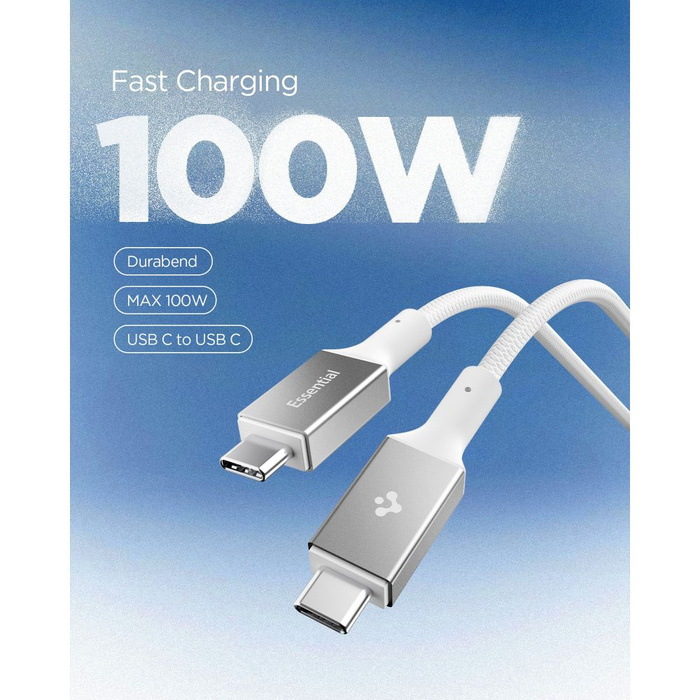 KABEL USB-C SPIGEN EB10015CC ESSENTIAL 100W 150CM BIAŁY
