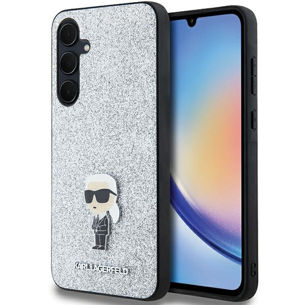 Etui Karl Lagerfeld KLHCSA35GCNPSG A35 A356 srebrny/silver hardcase Fixed Glitter Choupette Logo Metal Pin