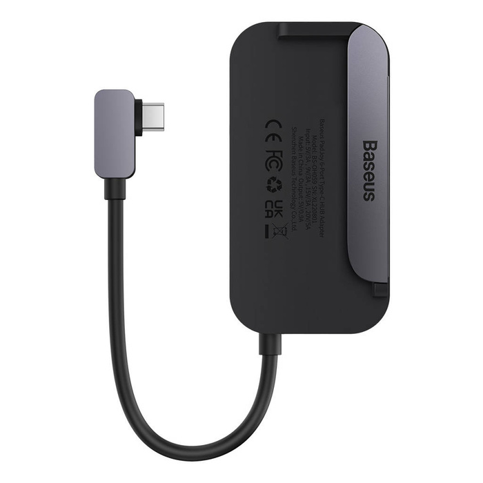 Uniwersalny HUB USB do tabletu / smartfona 6w1 USB-C Baseus PadJoy - ciemnoszary