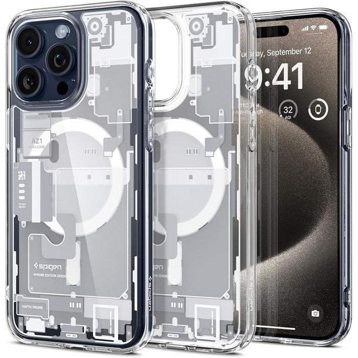 Etui Spigen Ultra Hybrid Mag Magsafe iPhone 15 Pro Zero One White Case