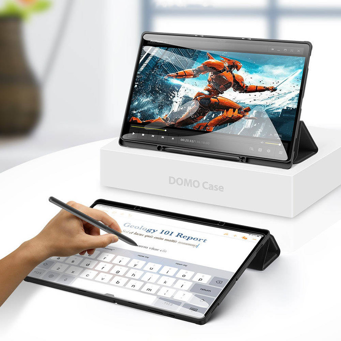 DUX DUCIS Domo składany pokrowiec etui na tablet z funkcją Smart Sleep podstawka Samsung Galaxy Tab S8 Ultra czarny