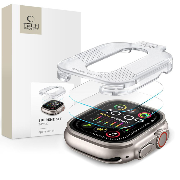 SZKŁO HARTOWANE TECH-PROTECT SUPREME SET 2-PACK APPLE WATCH ULTRA 1 / 2 (49 MM) CLEAR