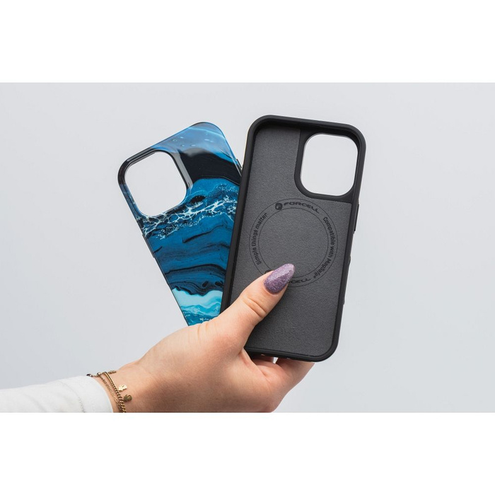 Etui na iPhone 15 PRO Forcell F-Protect Mirage zgodny z MagSafe Military Drop-Test deep sea